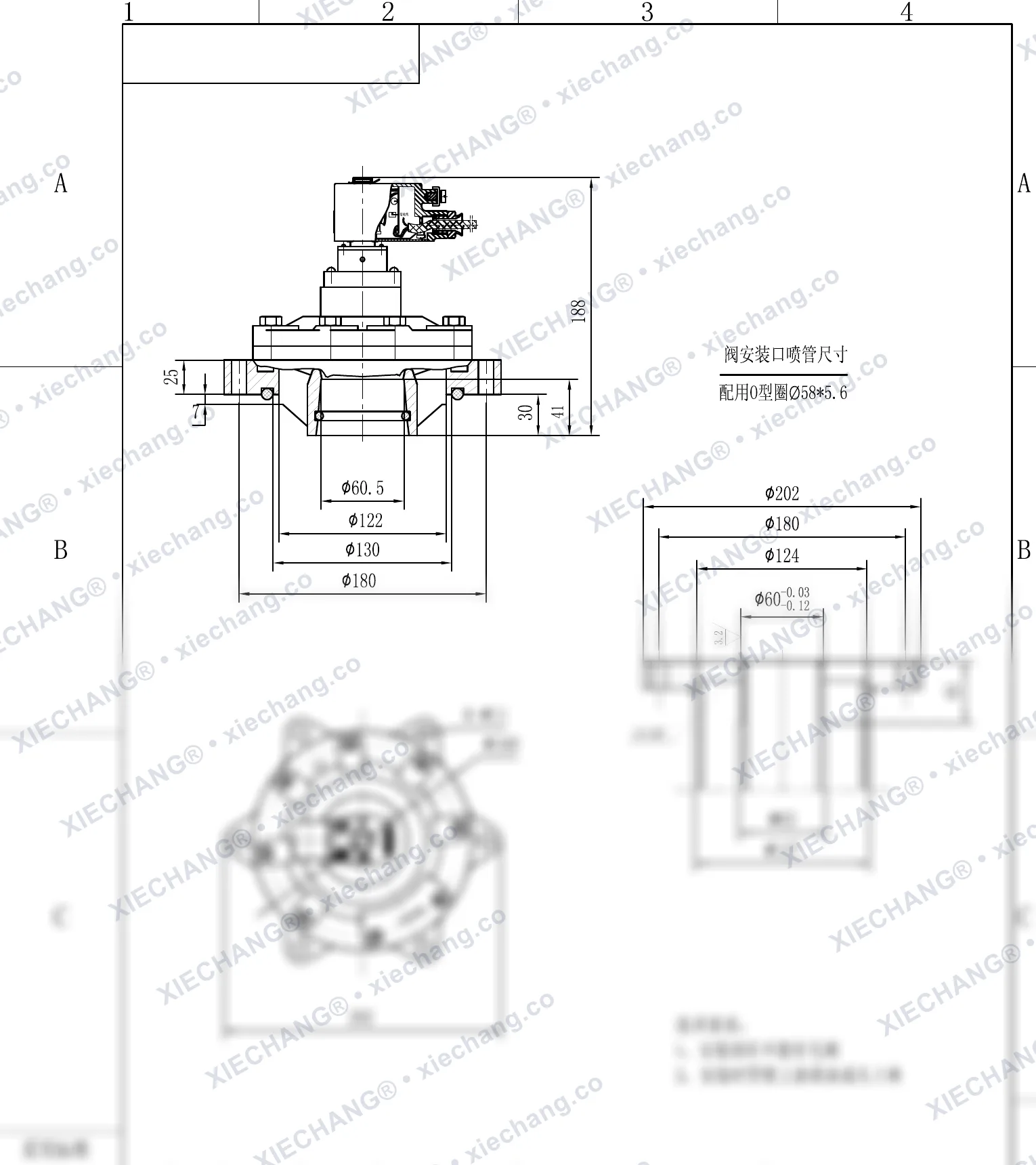 DCF-F-Y-50S · 2" · شیر پالسی غوطه‌ور/مغروق ضدانفجار — نقشه نصب