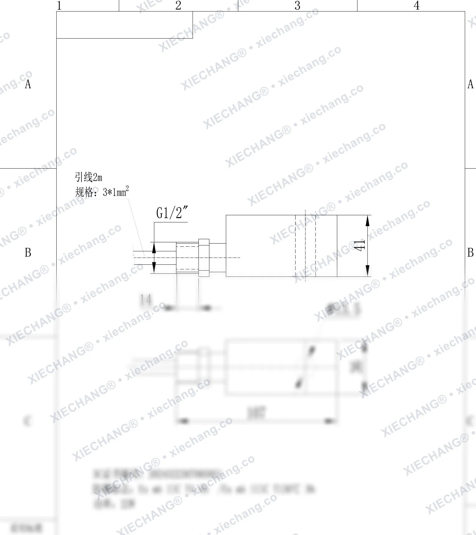 DCF-TZ-XQA-F-00 (24V) · بوبین سولنوئید ضدانفجار (سفارشی سری F1) — نقشه نصب