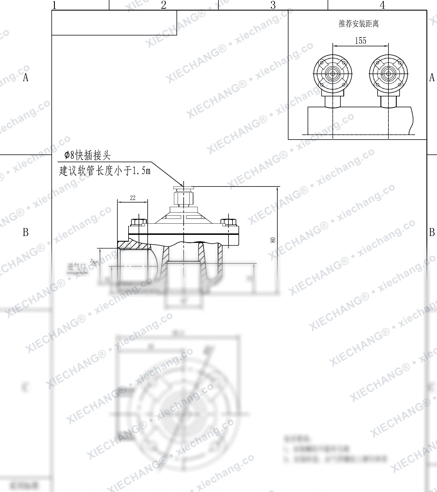 DCF-Z-20-DXK · 3/4" · شیر پالسی زاویه‌دار — نقشه نصب