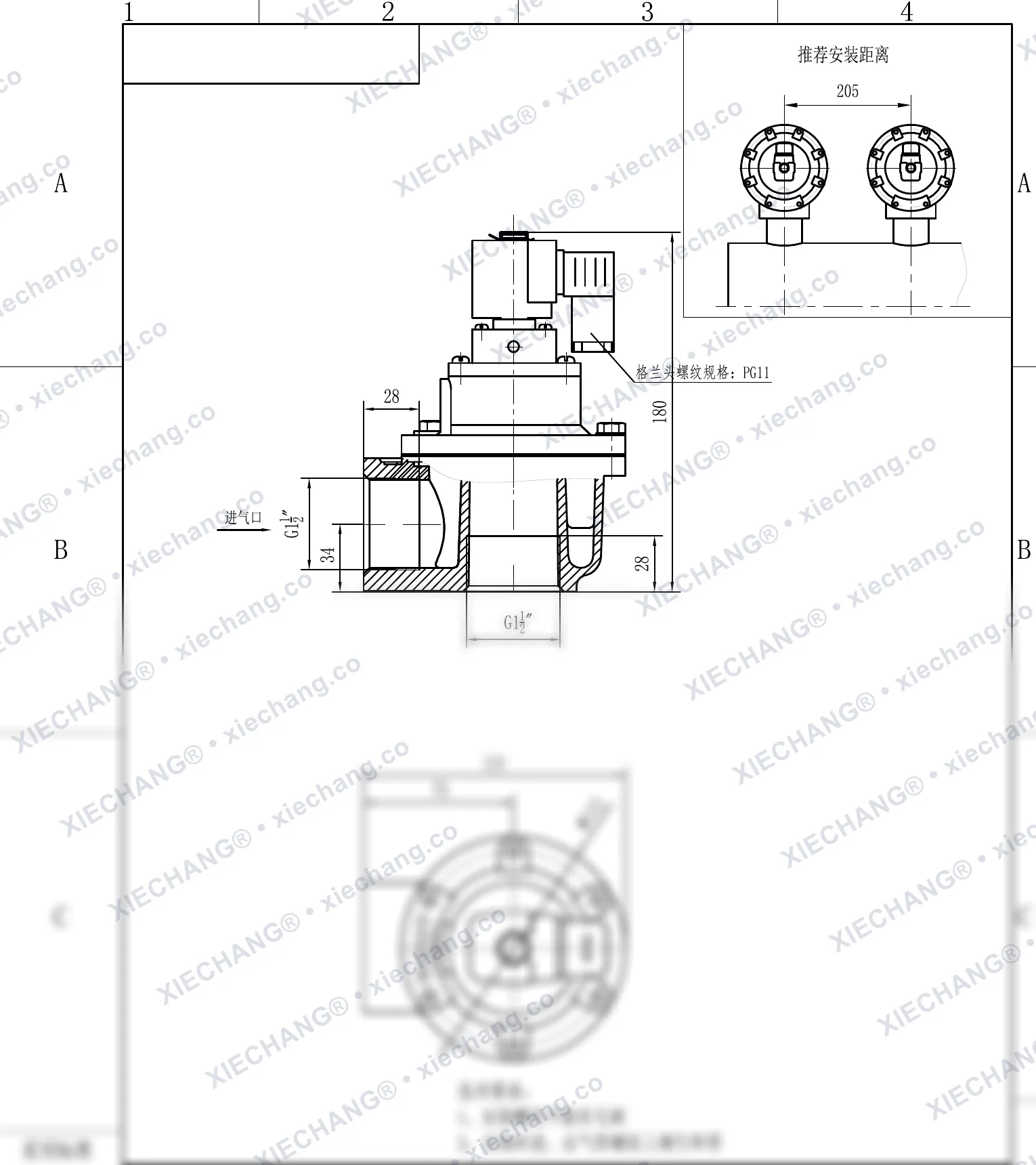 DCF-Z-40S · 1.5" · شیر پالسی زاویه‌دار — نقشه نصب