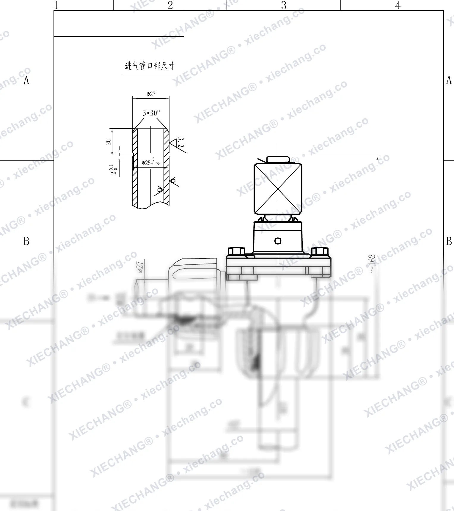 DCF-ZM-20 · 3/4" · شیر پالسی زاویه‌دار با رزوه نر (male-thread) — نقشه نصب