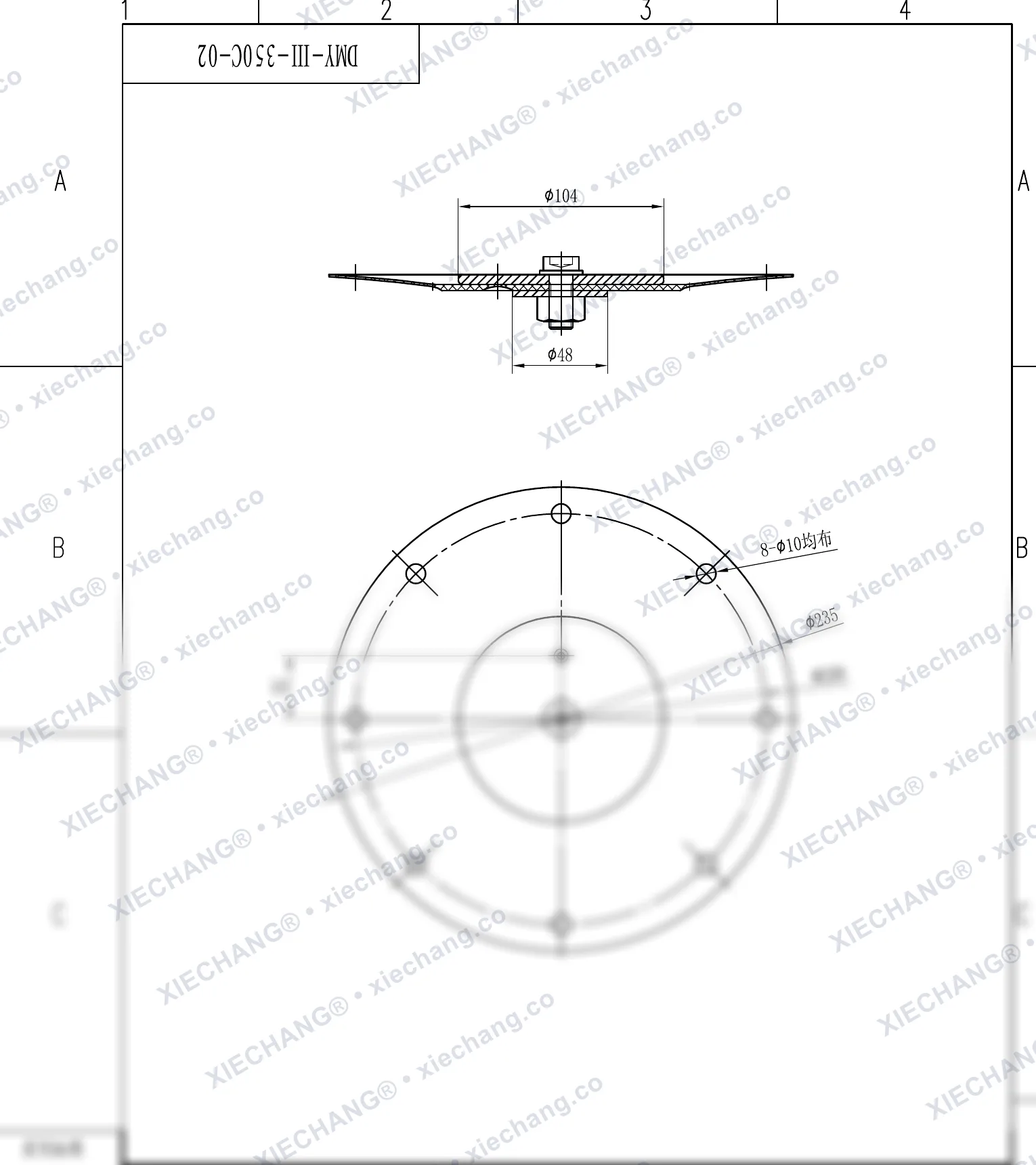 DMY-III-350C-02 · DN350 · مجموعه دیافراگم (مرحله دوم / ثانویه کوچک، 14 inch) — نقشه مونتاژ