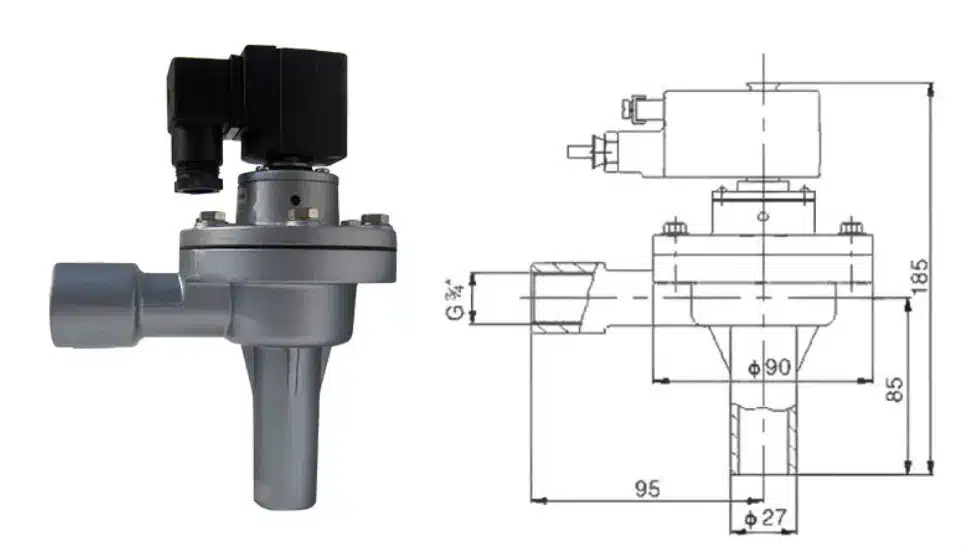 شیر پالسی زاویه‌دار DCF-2L-B